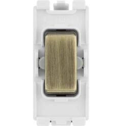 BG Antique Brass 20A 2 Way Single Pole Centre Off Grid Switch RAB12C