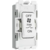 BG Evolve White 10 Amp Fan Isolator Grid Module RPCDW15 -RS Electrical Supplies BG Evolve 10A 3Pole Fan Isolator RPCDW15 LA Available From RS Electrical