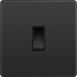 BG Evolve Black Chrome 1G 2W Light Switch PCDBC12B