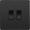 BG Evolve Black Chrome 2W & Intermediate Light Switch PCDBC2WINTB -RS Electrical Supplies BG Evolve Black Chrome 2W Intermediate Light Switch PCDBC2WINTB Available from RS Electrical