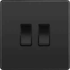 BG Evolve Black Chrome 2W & Intermediate Light Switch PCDBC2WINTB