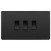 BG Evolve Black Chrome 3G 2W Light Switch PCDBC432B -RS Electrical Supplies BG Evolve Black Chrome 3G 2W Intermediate Switch PCDBC432B Available from RS Electrical
