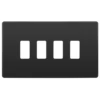 BG Evolve Black Chrome 4G Grid Plate RPCDBC4B 1 BG Evolve Black Chrome 4G Grid Plate RPCDBC4B -RS Electrical Supplies BG Evolve Black Chrome 4G Grid Plate RPCDBC4B Available from RS Electrical