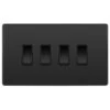 BG Evolve Black Chrome 4G 2W Light Switch PCDBC44B