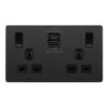 BG Evolve Black Chrome 13A Double USB Socket With 22W A+C Ports PCDBC22UAC22B -RS Electrical Supplies BG Evolve Black Chrome Double USB Socket with 22W A C Ports PCDBC22UAC22B Available from RS Electrical