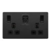 BG Evolve Black Chrome 13A Double USB Socket With 45W A+C Ports PCDBC22UAC45B