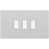 BG Evolve Brushed Steel 3G 2W Light Switch PCDBS432W -RS Electrical Supplies BG Evolve Brushed Steel 3G 2W Intermediate Switch PCDBS432W Available from RS Electrical 1