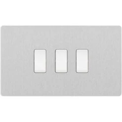 BG Evolve Brushed Steel 3G 2W Light Switch PCDBS432W