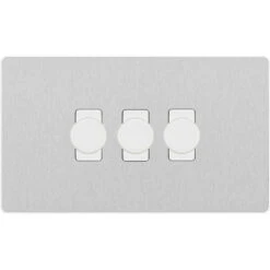 BG Evolve Brushed Steel 3G Dimmer Switch PCDBS83W