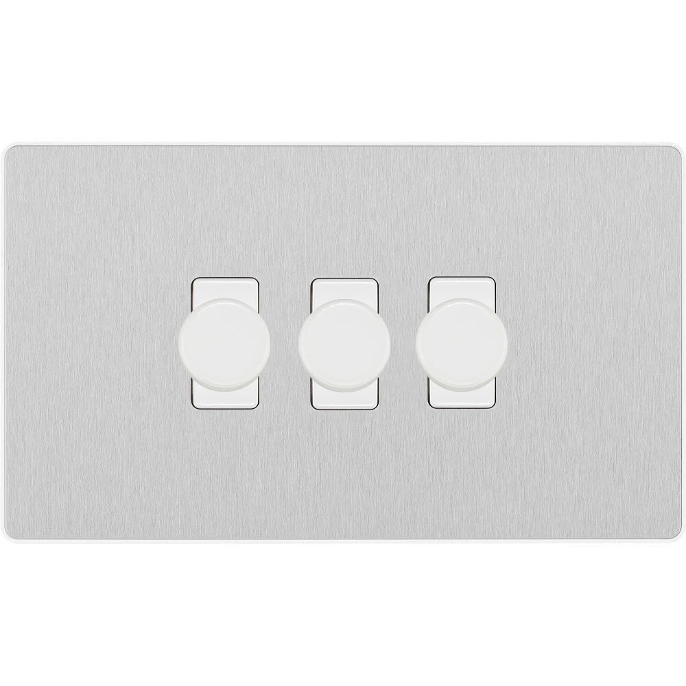 BG Evolve Brushed Steel 3G Dimmer Switch PCDBS83W 3 BG Evolve Brushed Steel 3G Dimmer Switch PCDBS83W