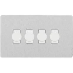 BG Evolve Brushed Steel 4G Dimmer Switch PCDBS84W