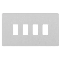 BG Evolve Brushed Steel 4G Grid Plate RPCDBS4W