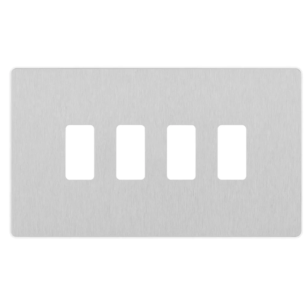 BG Evolve Brushed Steel 4G Grid Plate RPCDBS4W 3 BG Evolve Brushed Steel 4G Grid Plate RPCDBS4W