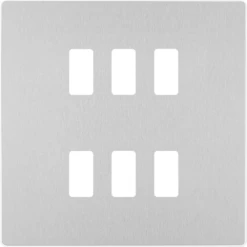 BG Evolve Brushed Steel 6G Grid Plate RPCDBS6W