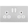 BG Evolve Brushed Steel Double Socket PCDBS22W 2 BG Evolve Brushed Steel Double Socket PCDBS22W -RS Electrical Supplies BG Evolve Brushed Steel Double Socket PCDBS22W Available from RS Electrical