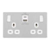 BG Evolve Brushed Steel 13A Double USB Socket With 22W A+C Ports PCDBS22UAC22W -RS Electrical Supplies BG Evolve Brushed Steel Double USB Socket with 22W A C Ports PCDBS22UAC22W Available from RS Electrical