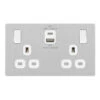 BG Evolve Brushed Steel 13A Double USB Socket With 45W A+C Ports PCDBS22UAC45W -RS Electrical Supplies BG Evolve Brushed Steel Double USB Socket with 45W A C Ports PCDBS22UAC45W Available from RS Electrical