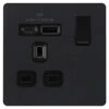 BG Evolve Matt Black 13A A+C USB Socket PCDMB21UAC18B