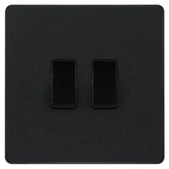 BG Evolve Matt Black 2W & Intermediate Light Switch PCDMB2WINTB