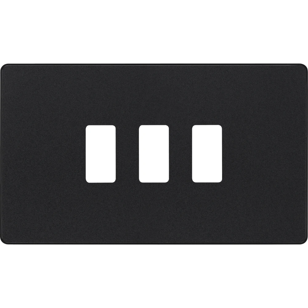 BG Evolve Matt Black 3G Grid Plate RPCDMB3B 3 BG Evolve Matt Black 3G Grid Plate RPCDMB3B