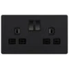 BG Evolve Matt Black 13A Double Socket 10 Pack PCDMB22B