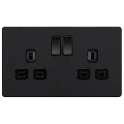 BG Evolve Matt Black 13A Double Socket 5 Pack PCDMB22B
