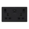 BG Evolve Matt Black 13A Double USB Socket With 45W A+C Ports PCDMB22UAC45B 2 BG Evolve Matt Black 13A Double USB Socket With 45W A+C Ports PCDMB22UAC45B -RS Electrical Supplies BG Evolve Matt Black Double USB Socket with 45W A C Ports PCDMB22UAC45B Available from RS Electrical