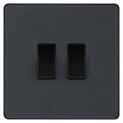 BG Evolve Matt Grey 2G Intermediate Light Switch PCDMG2GINTB