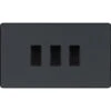 BG Evolve Matt Grey 3G 2W Light Switch PCDMG432B -RS Electrical Supplies BG Evolve Matt Grey 3G 2W Intermediate Switch PCDMG432B Available from RS Electrical 1