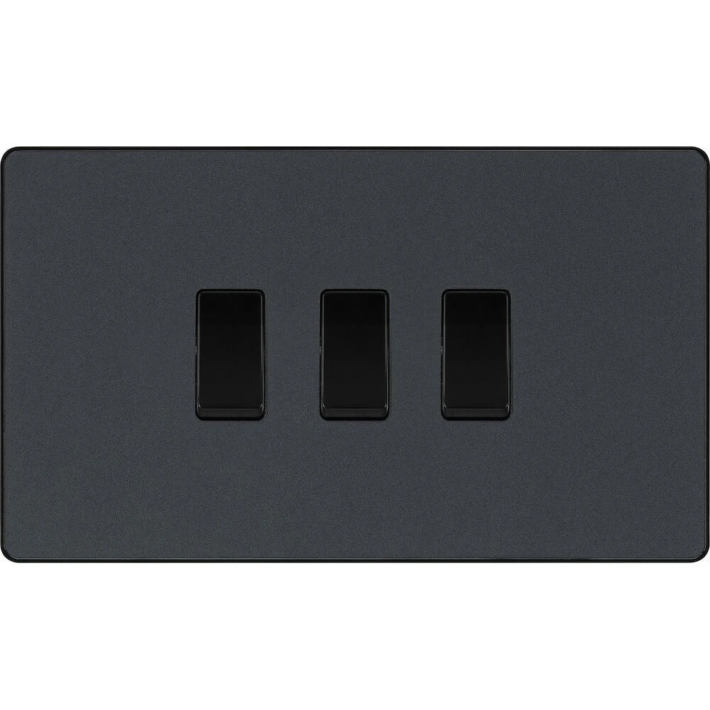BG Evolve Matt Grey 3G 2W Light Switch PCDMG432B 3 BG Evolve Matt Grey 3G 2W Light Switch PCDMG432B