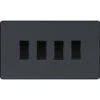 BG Evolve Matt Grey 4G 2W Light Switch PCDMG44B -RS Electrical Supplies BG Evolve Matt Grey 4G Light Switch PCDMG44B Available from RS Electrical