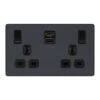 BG Evolve Matt Grey 13A Double USB Socket With 45W A+C Ports PCDMG22UAC45B 1 BG Evolve Matt Grey 13A Double USB Socket With 45W A+C Ports PCDMG22UAC45B -RS Electrical Supplies BG Evolve Matt Grey Double USB Socket with 45W A C Ports PCDMG22UAC45B Available from RS Electrical