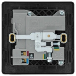 BG Evolve Matt Black 13A A+C USB Socket PCDMB21UAC18B -RS Electrical Supplies BG Evolve PCDMB21UAC18B 1 gang usb socket A and C 18W back