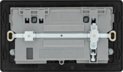 BG Evolve Matt Black 13A Double USB Socket With 22W A+C Ports PCDMB22UAC22B -RS Electrical Supplies BG Evolve PCDMB22UAC22B 2 gang usb socket A and C 22W back