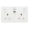 BG Evolve Pearl White 13A Double USB Socket With 22W A+C Ports PCDCL22UAC22W -RS Electrical Supplies BG Evolve Pearlescent White Double USB Socket with A C Ports PCDCL22UAC22W Available from RS Electrical