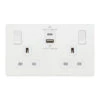 BG Evolve Pearl White 13A Double USB Socket With 45W A+C Ports PCDCL22UAC45W 1 BG Evolve Pearl White 13A Double USB Socket With 45W A+C Ports PCDCL22UAC45W -RS Electrical Supplies BG Evolve Pearlescent White Double USB Socket with A C Ports PCDCL22UAC45W Available from RS Electrical
