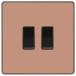 BG Evolve Polished Copper 2G Intermediate Light Switch PCDCP2GINTB