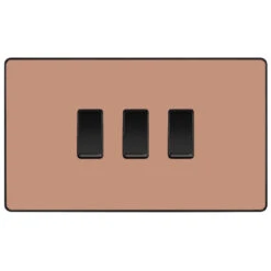 BG Evolve Polished Copper 3G 2W Light Switch PCDCP432B