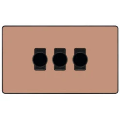 BG Evolve Polished Copper 3G Dimmer Switch PCDCP83B