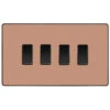 BG Evolve Polished Copper 4G 2 Way Light Switch PCDCP44B -RS Electrical Supplies BG Evolve Polished Copper 4G Light Switch PCDCP44B Available from RS Electrical