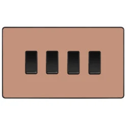 BG Evolve Polished Copper 4G 2 Way Light Switch PCDCP44B