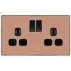 BG Evolve Polished Copper 13A Double Socket 5 Pack PCDCP22B -RS Electrical Supplies BG Evolve Polished Copper Double Socket PCDCP22B 5 pack