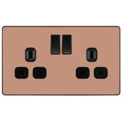 BG Evolve Polished Copper 13A Double Socket 5 Pack PCDCP22B