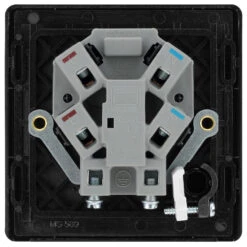 BG Evolve Black Chrome 13A Unswitched Spur With LED And Flex Outlet PCDBC54B -RS Electrical Supplies BG Evolve Polycarbonate Black Chrome 13A Unswitched Spur with Neon and Flex Outlet PCDBC54B Available From RS Electrical back