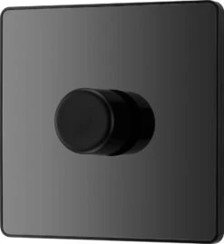BG Evolve Black Chrome 1G Dimmer Switch PCDBC81B -RS Electrical Supplies BG Evolve Polycarbonate Black Chrome 1G Dimmer Switch PCDBC81B Available From RS Electrical right