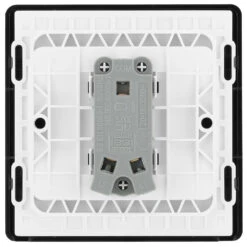 BG Evolve Black Chrome 1G 2W Light Switch PCDBC12B -RS Electrical Supplies BG Evolve Polycarbonate Black Chrome 1G Light Switch PCDBC12B Available From RS Electrical back