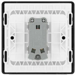 BG Evolve Black Chrome 1G 2W Wide Rocker Light Switch PCDBC12WB -RS Electrical Supplies BG Evolve Polycarbonate Black Chrome 1G Wide Rocker Light Switch PCDBC12WB Available From RS Electrical back