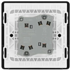 BG Evolve Black Chrome 2G 2W Light Switch PCDBC42B -RS Electrical Supplies BG Evolve Polycarbonate Black Chrome 2G Light Switch PCDBC42B Available From RS Electrical back