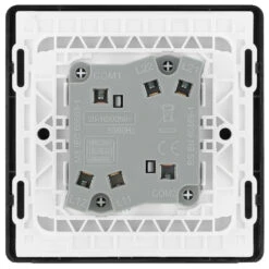 BG Evolve Black Chrome 2G 2W Wide Rocker Light Switch PCDBC42WB 11 BG Evolve Black Chrome 2G 2W Wide Rocker Light Switch PCDBC42WB -RS Electrical Supplies BG Evolve Polycarbonate Black Chrome 2G Wide Rocker Light Switch PCDBC42WB Available From RS Electrical back