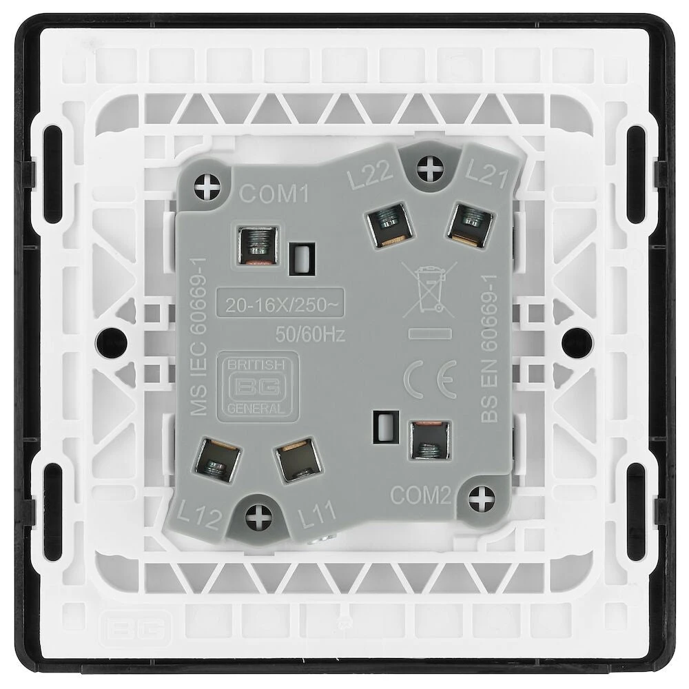 BG Evolve Black Chrome 2G 2W Wide Rocker Light Switch PCDBC42WB 6 BG Evolve Black Chrome 2G 2W Wide Rocker Light Switch PCDBC42WB - Image 4